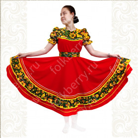 Платье Аленький цветочек, красное, длинное- фото 1